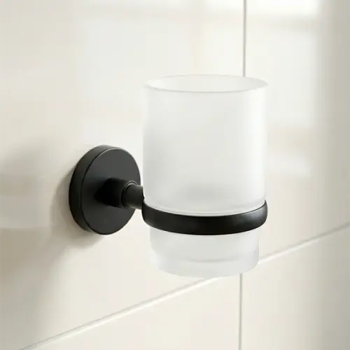 حامل أكواب جداري كارليم نيم أسود مطفي